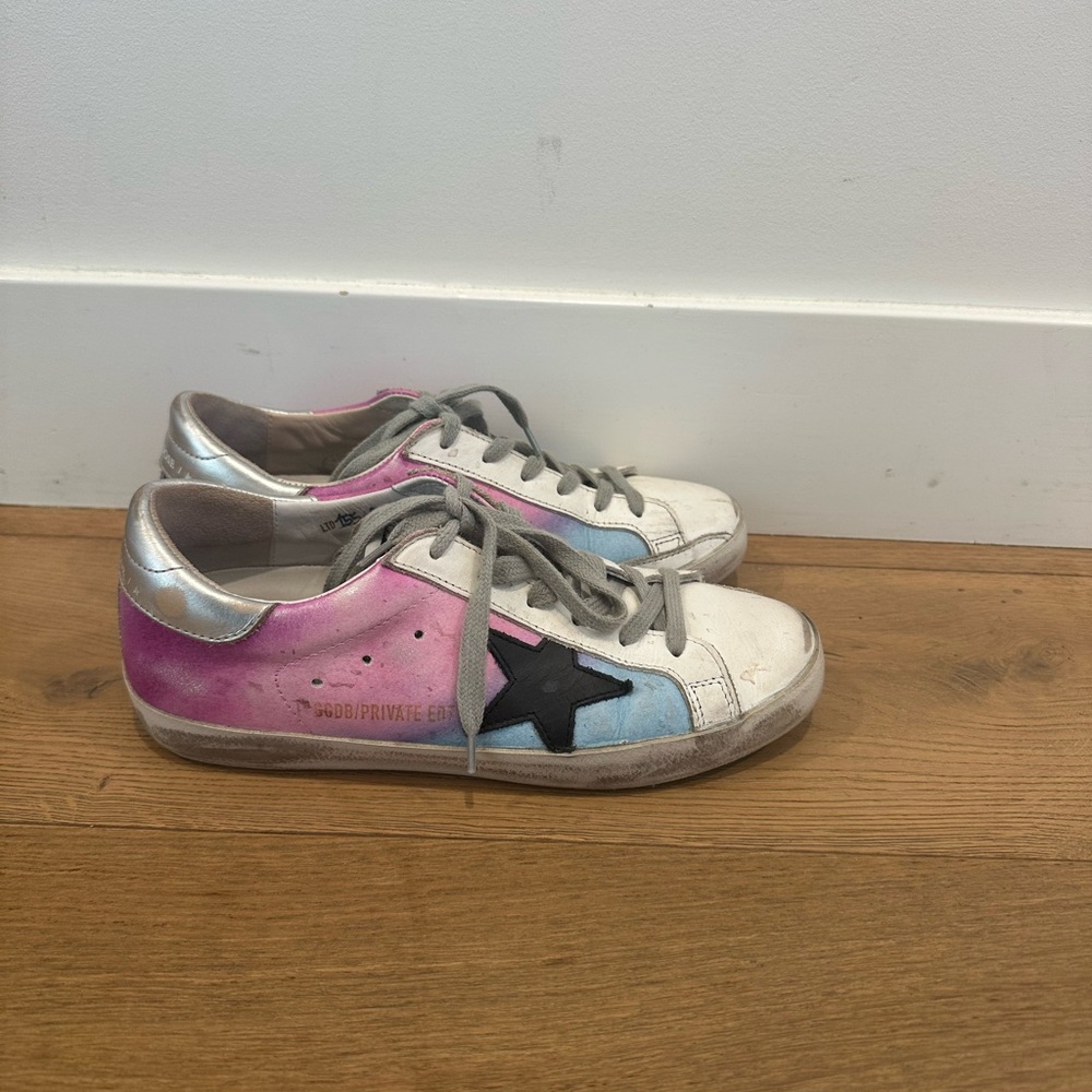 Golden Goose Pink and Blue Tie dye Star Sneakers *authentic*